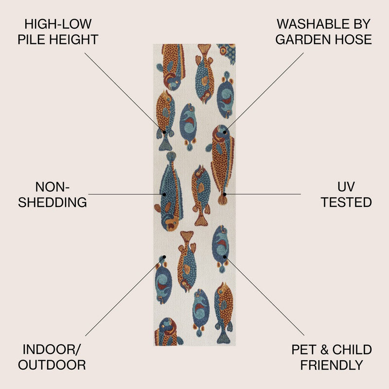 Algarve Modern Fish High-low Indoor/outdoor Area Rug