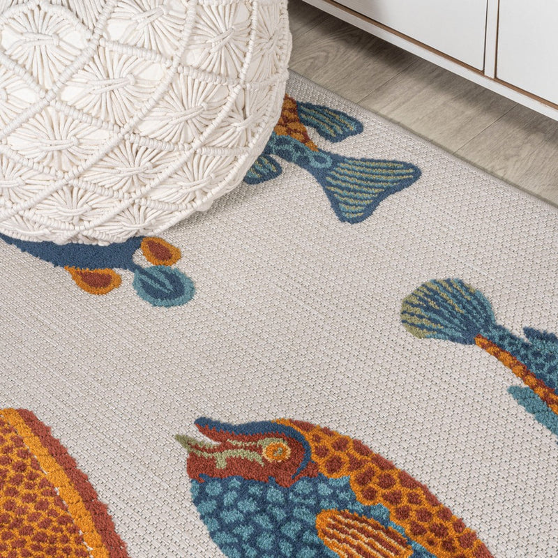 Algarve Modern Fish High-low Indoor/outdoor Area Rug