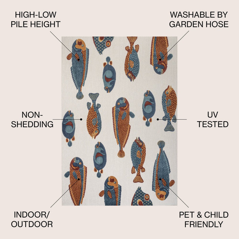 Algarve Modern Fish High-low Indoor/outdoor Area Rug