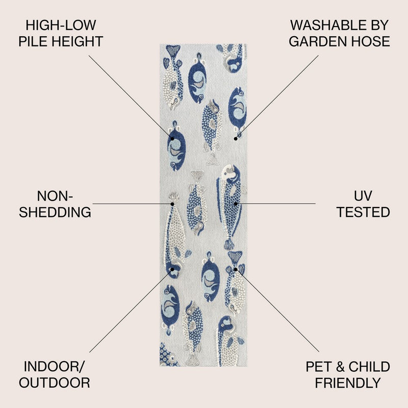 Algarve Modern Fish High-low Indoor/outdoor Area Rug