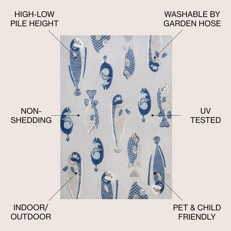 Algarve Modern Fish High-low Indoor/outdoor Area Rug
