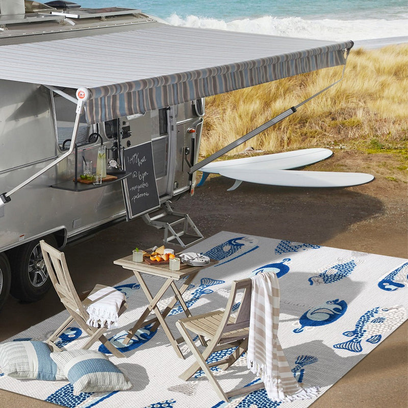 Algarve Modern Fish High-low Indoor/outdoor Area Rug