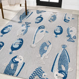 Algarve Modern Fish High-low Indoor/outdoor Area Rug