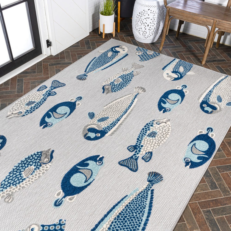 Algarve Modern Fish High-low Indoor/outdoor Area Rug
