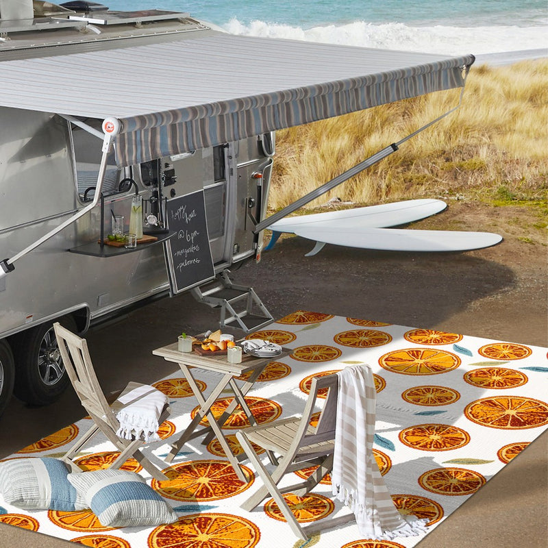 Aranciata Citrus Slice High-low Indoor/outdoor Area Rug