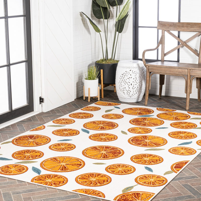 Aranciata Citrus Slice High-low Indoor/outdoor Area Rug