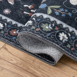 Catmosphere Festive Feline Floral Border Non-slip Machine-washable Area Rug