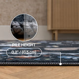 Catmosphere Festive Feline Floral Border Non-slip Machine-washable Area Rug