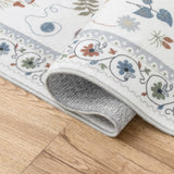 Catmosphere Festive Feline Floral Border Non-slip Machine-washable Area Rug