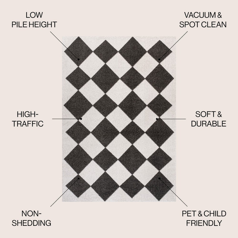 Draper Classic Geometric Diamond Pattern Area Rug