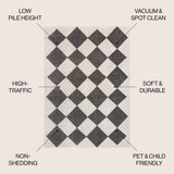 Draper Classic Geometric Diamond Pattern Area Rug