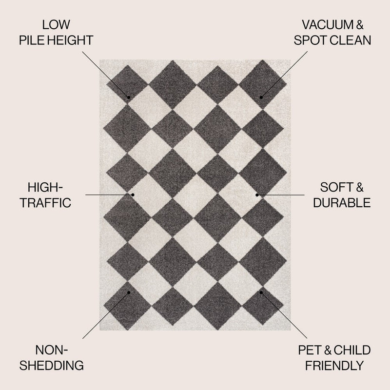 Draper Classic Geometric Diamond Pattern Area Rug