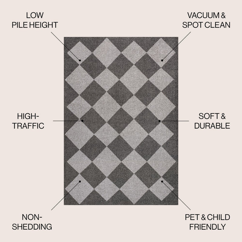 Draper Classic Geometric Diamond Pattern Area Rug
