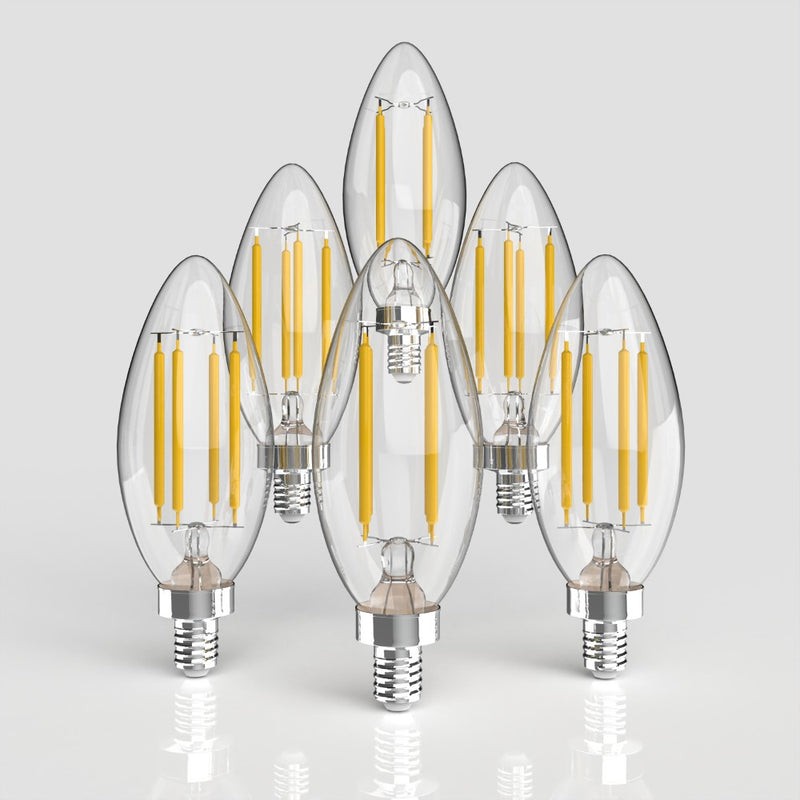 Vintage Non-Dimmable C35-4W LED Edison Glass Bulbs with E12 Base - JONATHAN Y