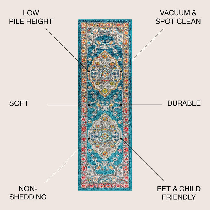 Kristina bohemian Flair Boho Vintage Medallion Area Rug