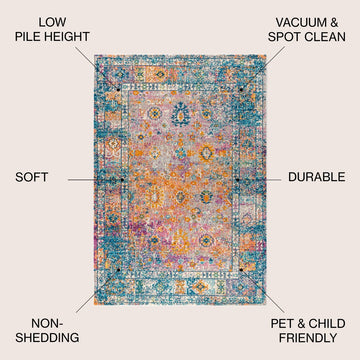 JONATHAN Y | Vibrant bohemian Flair Boho Vintage Medallion Area Rug