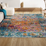 Vibrant bohemian Flair Boho Vintage Medallion Area Rug