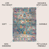 Vibrant bohemian Flair Boho Vintage Medallion Area Rug