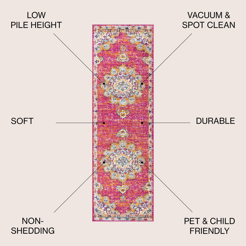 Leann bohemian Flair Boho Vintage Medallion Area Rug