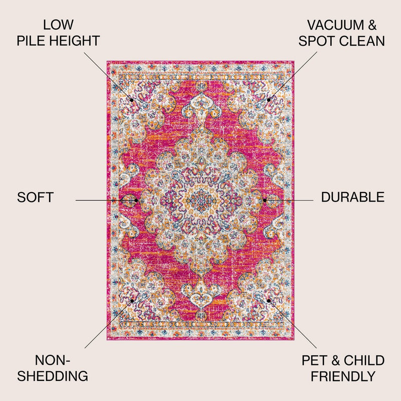 Leann bohemian Flair Boho Vintage Medallion Area Rug