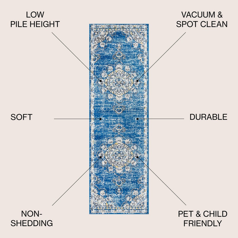 Leann bohemian Flair Boho Vintage Medallion Area Rug