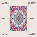 Bright bohemian Flair Boho Vintage Medallion Area Rug