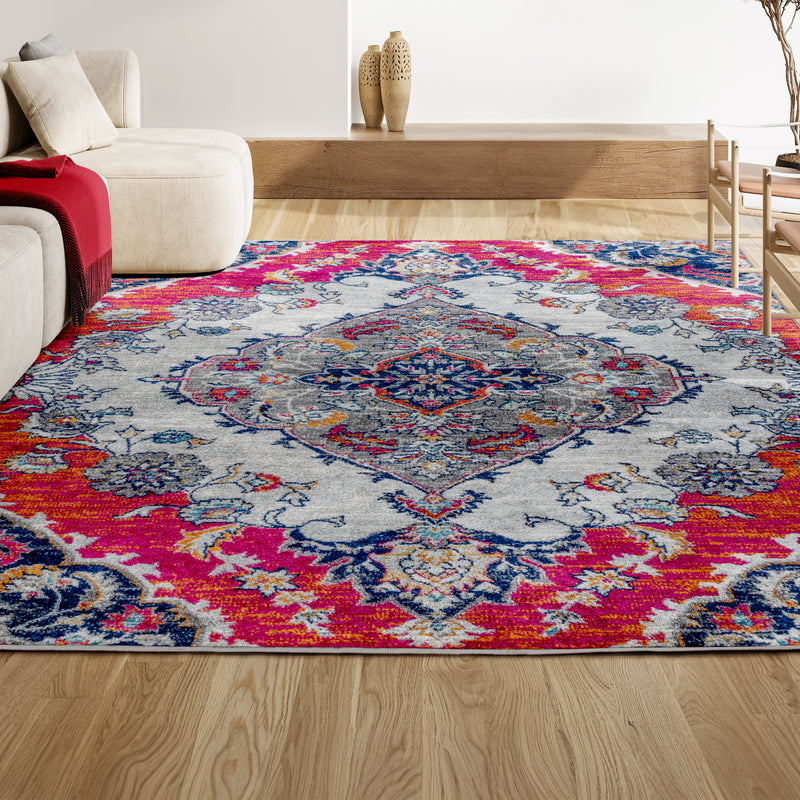 Bright bohemian Flair Boho Vintage Medallion Area Rug