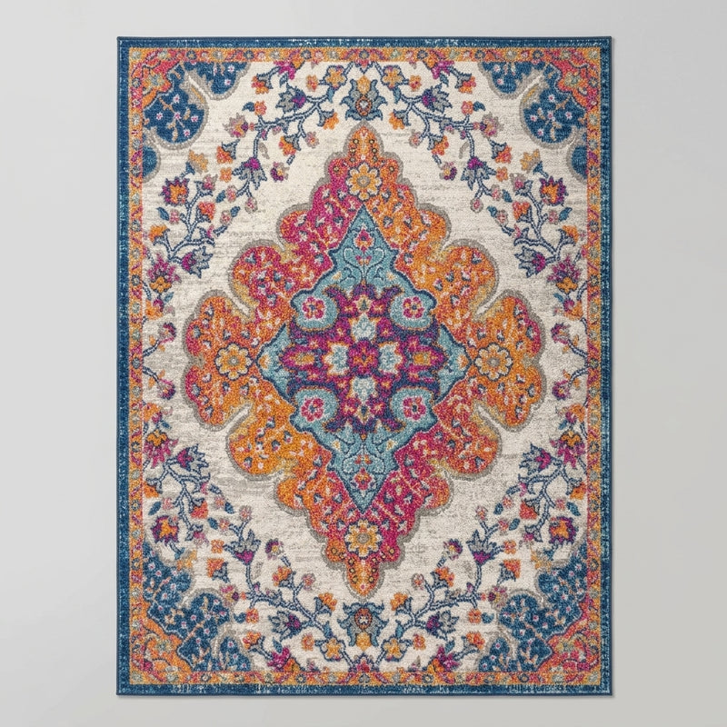 Bohemian Flair Boho Vintage Medallion Area Rug Blue/Multi / Rectangle / 3' X 5' – 5