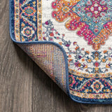 Bohemian Flair Boho Vintage Medallion Area Rug Blue/Multi / Oval / 3' X 5' Oval – BACK