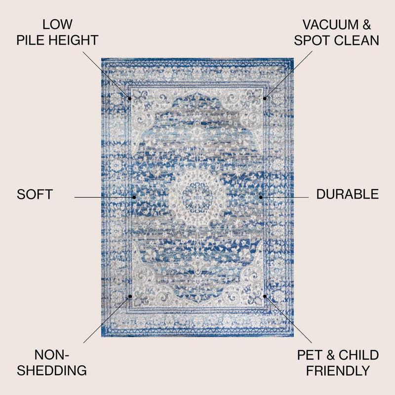 Scala Ornate Bohemian Medallion Area Rug