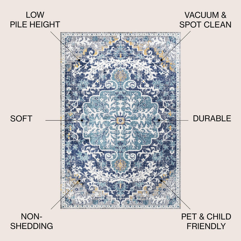 Anaise Ornate Boho Medallion Area Rug