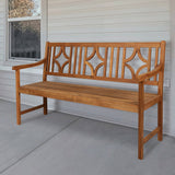 Sloane Ogee Diamond-Back 600-Lbs Support Acacia Wood Outdoor Garden Patio Bench