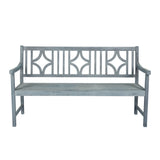 Sloane Ogee Diamond-Back 600-Lbs Support Acacia Wood Outdoor Garden Patio Bench - JONATHAN Y