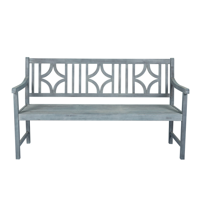 Sloane Ogee Diamond-Back 600-Lbs Support Acacia Wood Outdoor Garden Patio Bench - JONATHAN Y