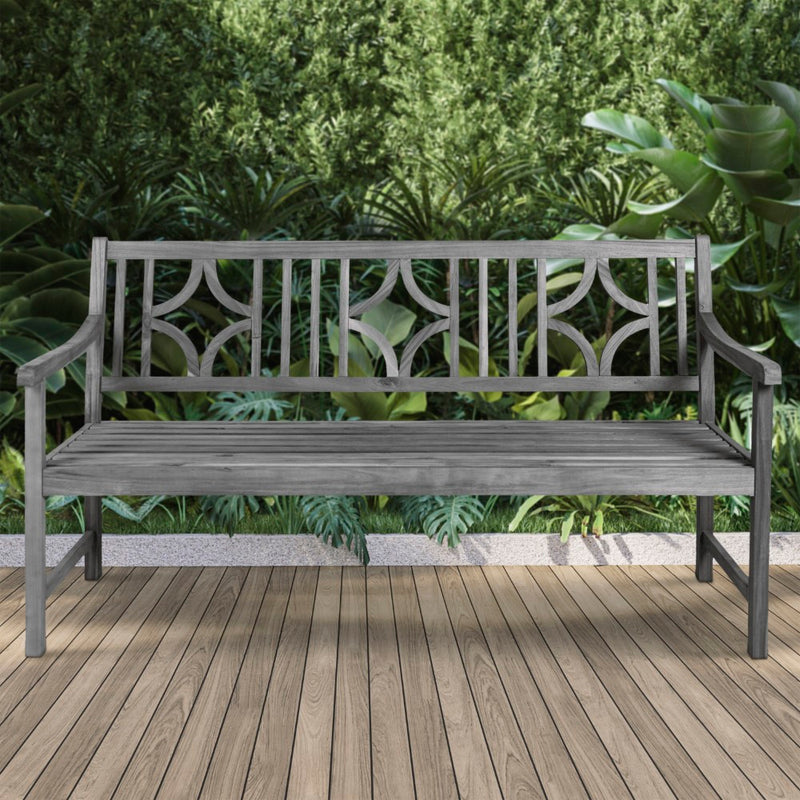 Sloane Ogee Diamond-Back 600-Lbs Support Acacia Wood Outdoor Garden Patio Bench