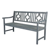 Sloane Ogee Diamond-Back 600-Lbs Support Acacia Wood Outdoor Garden Patio Bench - JONATHAN Y