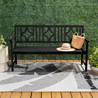 Sloane Ogee Diamond-Back 600-Lbs Support Acacia Wood Outdoor Garden Patio Bench - JONATHAN Y