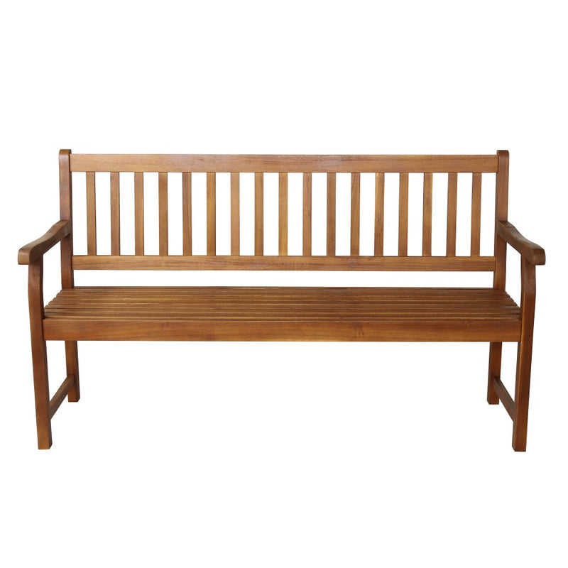 Laurel Slat-Back 600-Lbs Support Acacia Wood Outdoor Garden Patio Bench