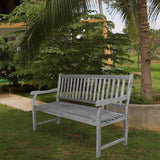 Laurel Slat-Back 600-Lbs Support Acacia Wood Outdoor Garden Patio Bench
