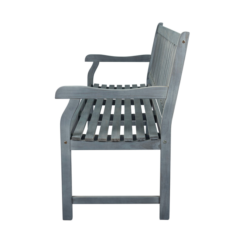Laurel Slat-Back 600-Lbs Support Acacia Wood Outdoor Garden Patio Bench