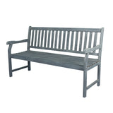 Laurel Slat-Back 600-Lbs Support Acacia Wood Outdoor Garden Patio Bench