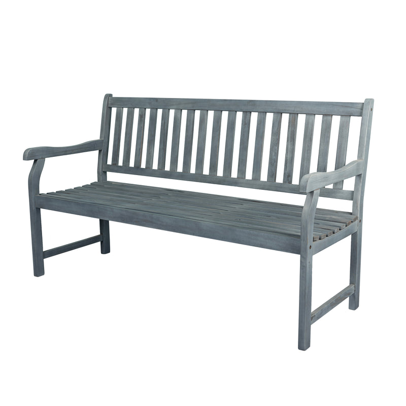 Laurel Slat-Back 600-Lbs Support Acacia Wood Outdoor Garden Patio Bench