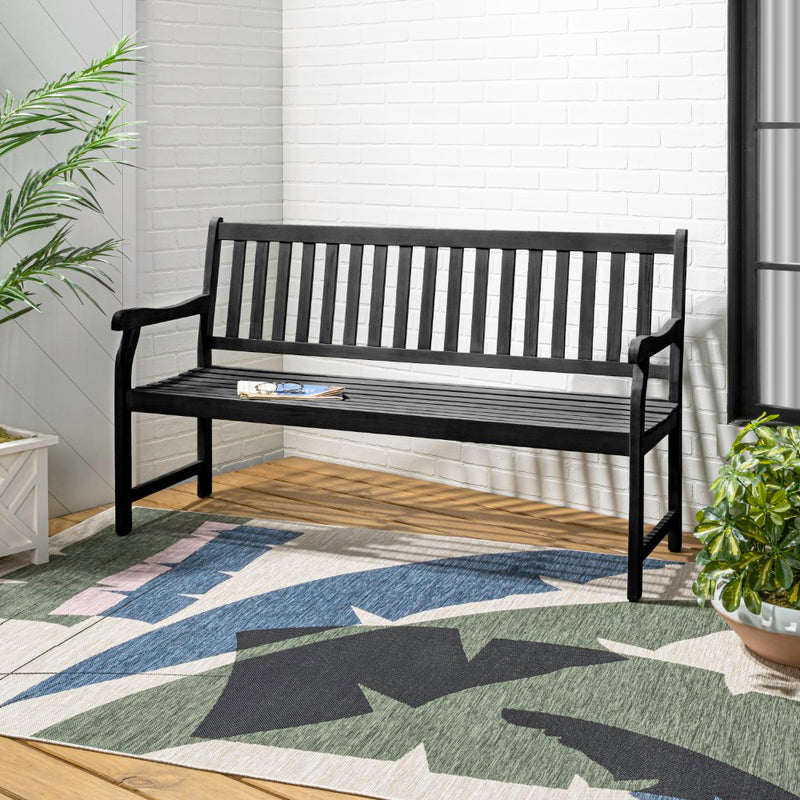 Laurel Slat-Back 600-Lbs Support Acacia Wood Outdoor Garden Patio Bench
