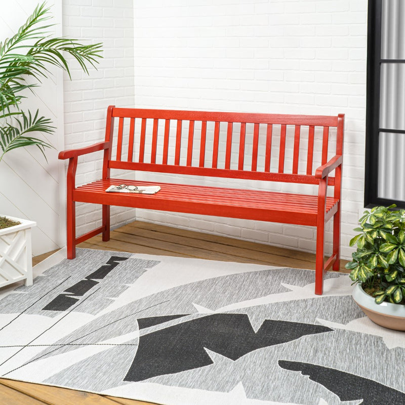 Laurel Slat-Back 600-Lbs Support Acacia Wood Outdoor Garden Patio Bench