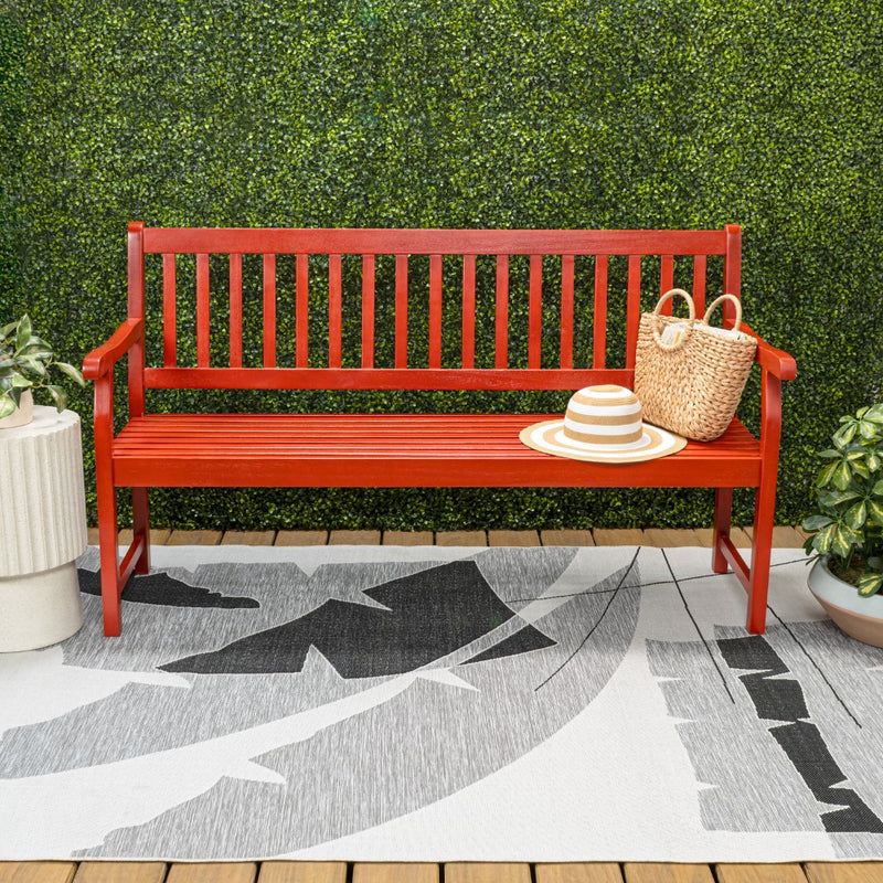 Laurel Slat-Back 600-Lbs Support Acacia Wood Outdoor Garden Patio Bench