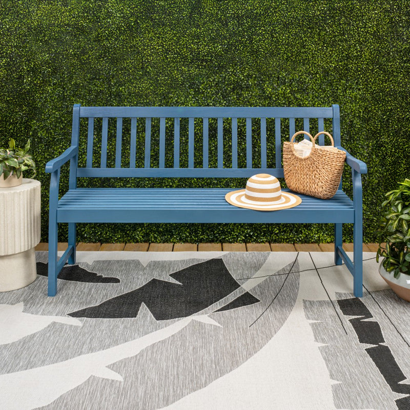 Laurel Slat-Back 600-Lbs Support Acacia Wood Outdoor Garden Patio Bench