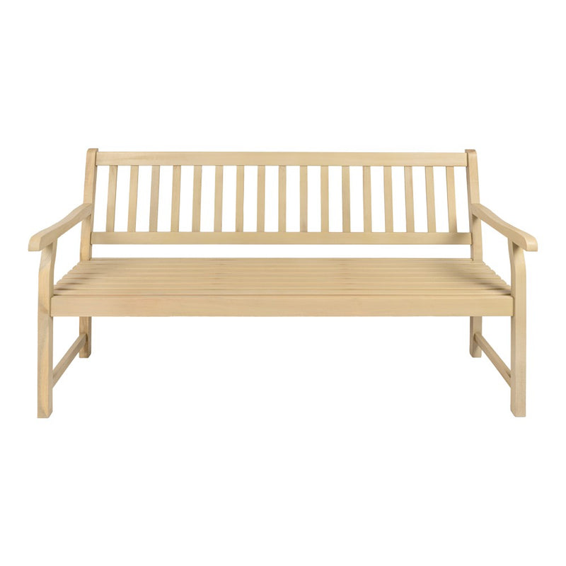 Laurel Slat-Back 600-Lbs Support Acacia Wood Outdoor Garden Patio Bench