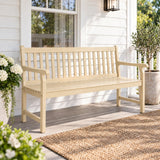 Laurel Slat-Back 600-Lbs Support Acacia Wood Outdoor Garden Patio Bench