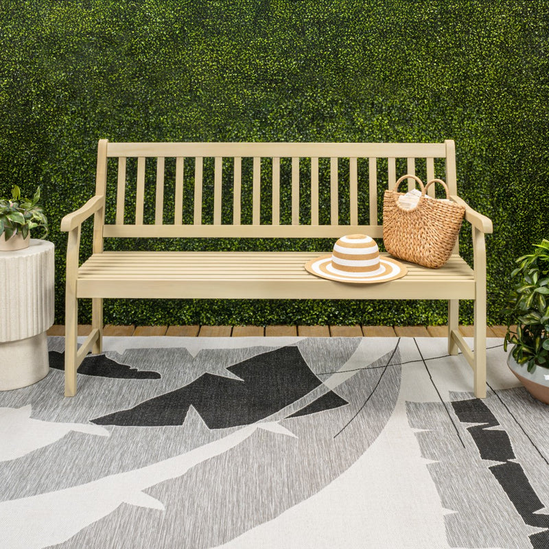 Laurel Slat-Back 600-Lbs Support Acacia Wood Outdoor Garden Patio Bench