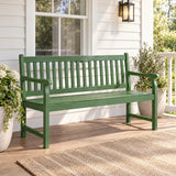 Laurel Slat-Back 600-Lbs Support Acacia Wood Outdoor Garden Patio Bench